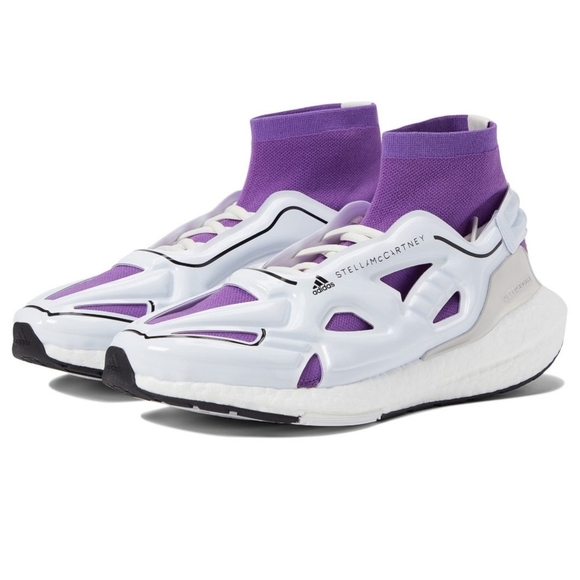 Stella‎ McCartney for Adidas Ultraboost Sneakers White Purple Womens Size 9.5 - Picture 1 of 9